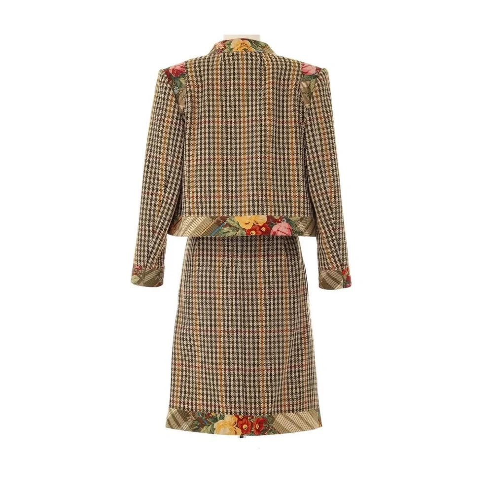 Vintage Christian Lacroix Paris Embroidered Floral Wool Jacket & Skirt Set F - Picture 2 of 7